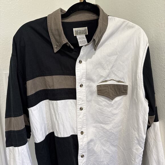 VTG Express Riders Brushpopper Western Shirt Men’s L Embroidered Aztec Block - Picture 1 of 4